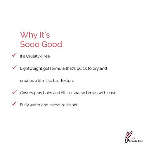 Elizabeth Mott Elizabeth Mott Eyebrow Gel Makeup - Queen of the Fill Brow Tint and Filler - Brush to Fill in Eyebrows and Cover Gray Hairs, Water resistant, Long Lasting - Cruelty Free, Light Medium Brown, 4g