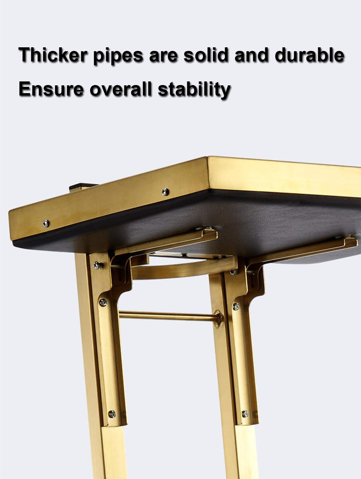 FLEAGE FLEAGE Professional Service Trolley Salon Tray Beauty Trolley, Stainless Steel Rolling Tool Cart with Double Trays, Used in Beauty Salons, Tattoos,Gold (Color : Silver)