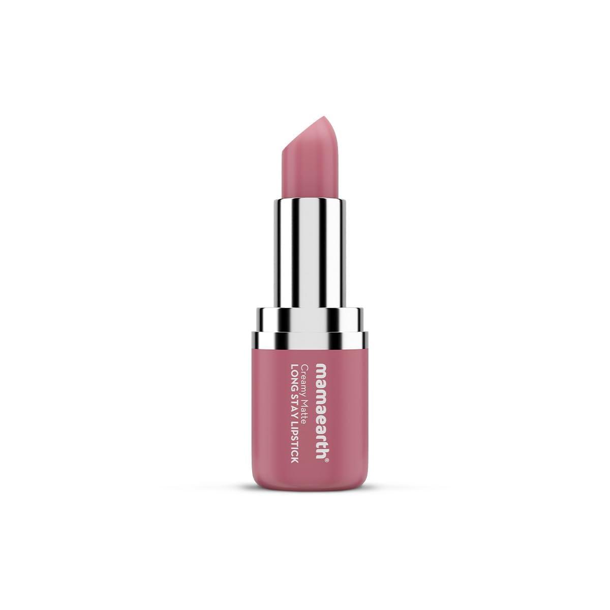Mama-earth Generic Mama-earth Creamy Matte Long Stay Lipstick with Murumuru Butter and Vitamin E for 8-Hour Long Stay (Flakeproof & Non-Drying | Intense Color Payoff) - 4.2g (Mauve Bloom)