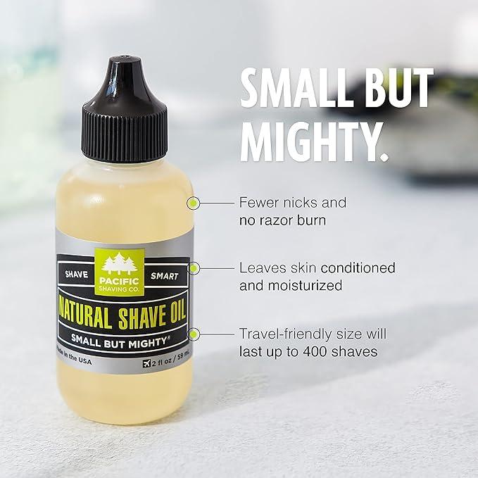 Pacific Shaving Company Pacific Shaving Company Natural Shaving Oil - Eliminates Cuts, Nicks, & Razor Burn, Soothes & Moisturizes Skin, Reduces Irritation, with Natural & Organic Ingredients, Made in USA, 5 oz (3-Pack)