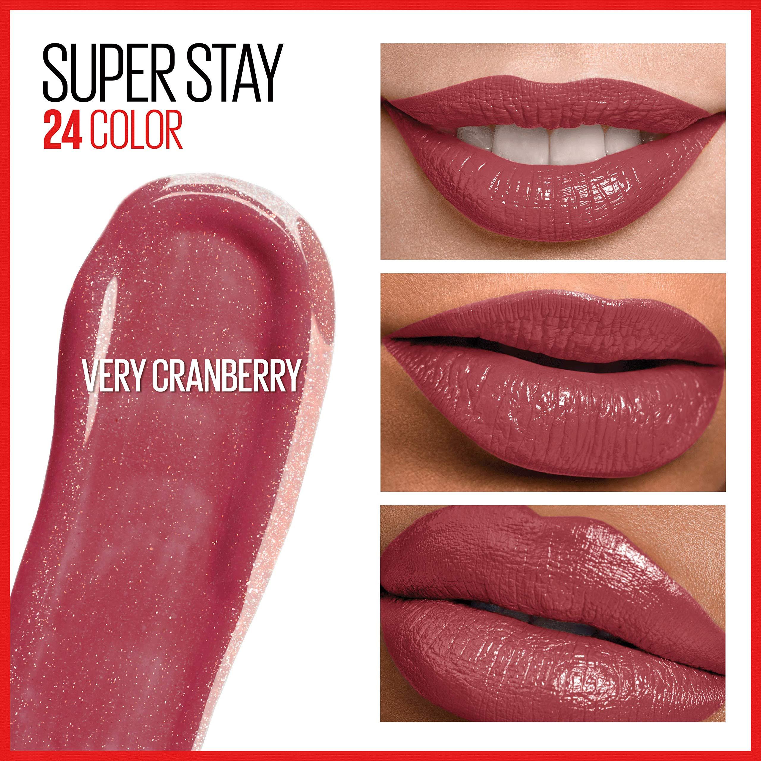 MAYBELLINE MAYBELLINE Super Stay 24 Liquid Lipstick Blush On Pink & Very Cranberry Ruby Red, 1 Count Each