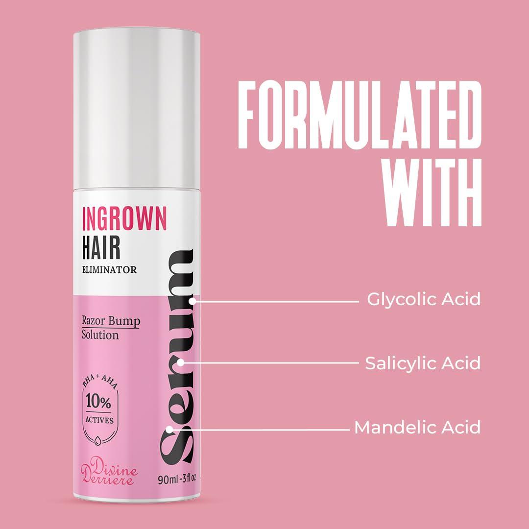 Divine Derriere Intimate Skin Lightening Gel for Body and Bikini Area & Ingrown Hair Eliminator Serum Provides the Most Effective Combination For Fading Dark Spots & Removing Ingrown Hairs