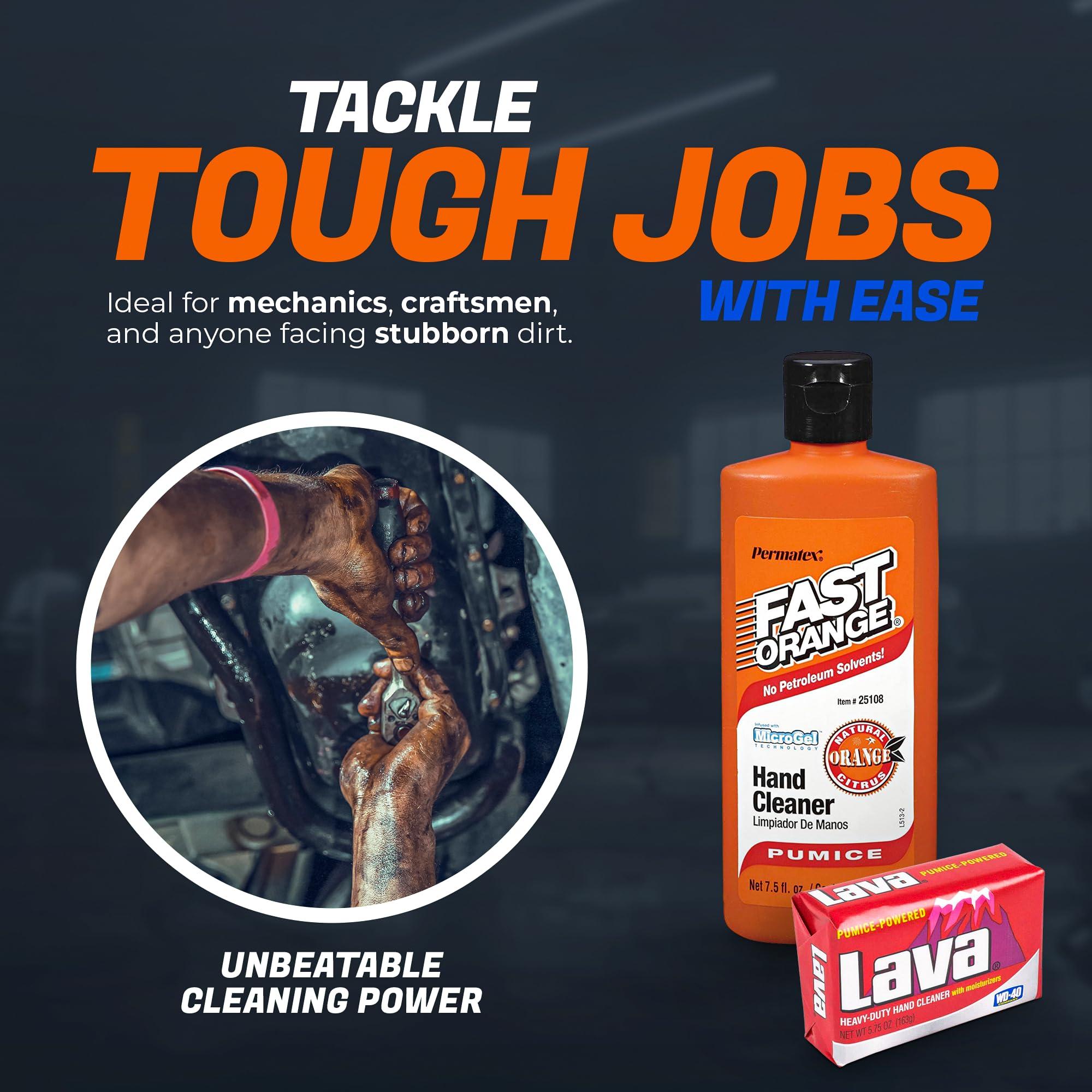 KLEEG KLEEG Fine Pumice Lotion Hand Cleaner | Lava Soap Pumice Heavy Duty Hand Cleaner | Soap Bar | Mechanic Hand Soap | Hand Cleaner and Nail Scrub Brush | Bundled Cleaning Packet