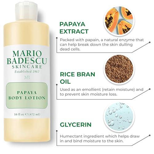 Mario Badescu Mario Badescu Papaya Body Lotion for Women and Men, Rejuvenating and Skin Softening Body Moisturizer with Glycerin - Ideal for All Skin Types, 6 Fl Oz