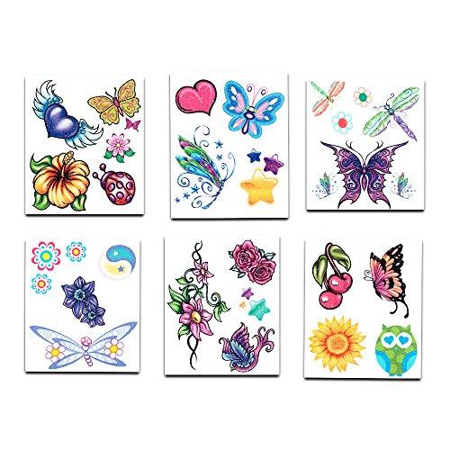 Crenstone Crenstone Glitter Tattoos ~ 50 Dazzling Designs ~ Hearts, Butterflies, Flowers, and More!