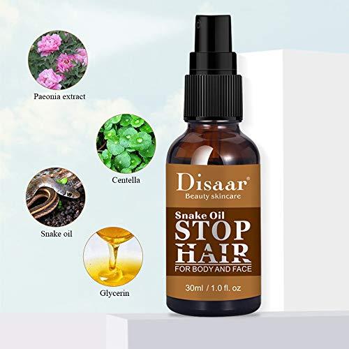 DISAAR Beauty DISAAR BEAUTY Snake Oil Stop Hair Remover Body Face Spray Powerful Permanent Painless Inhibitor Shrink Pores Skin Smooth Natural Moisturizing 30 ML