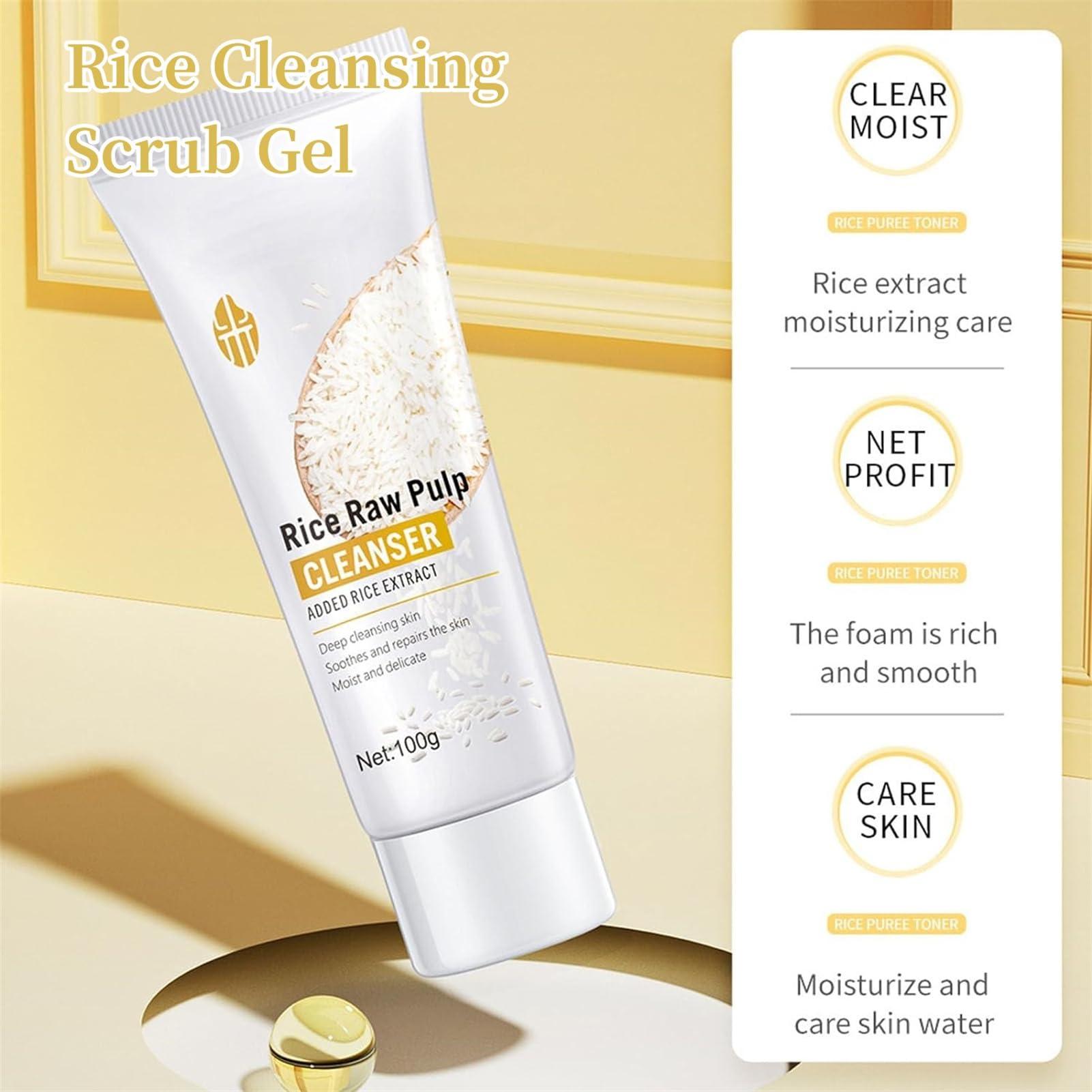 NinthAvenue Basics NinthAvenue Basics Wokali Rice Cleansing Scrub Gel, Wokali Rice Cleaning Facial Scrub, Rice Cleanser Face Wash, Hydrating Face Cleanser, Rice Protoplasm Cleansing & Moisturizing Facial Wash, Exfoliante (1 PCS)