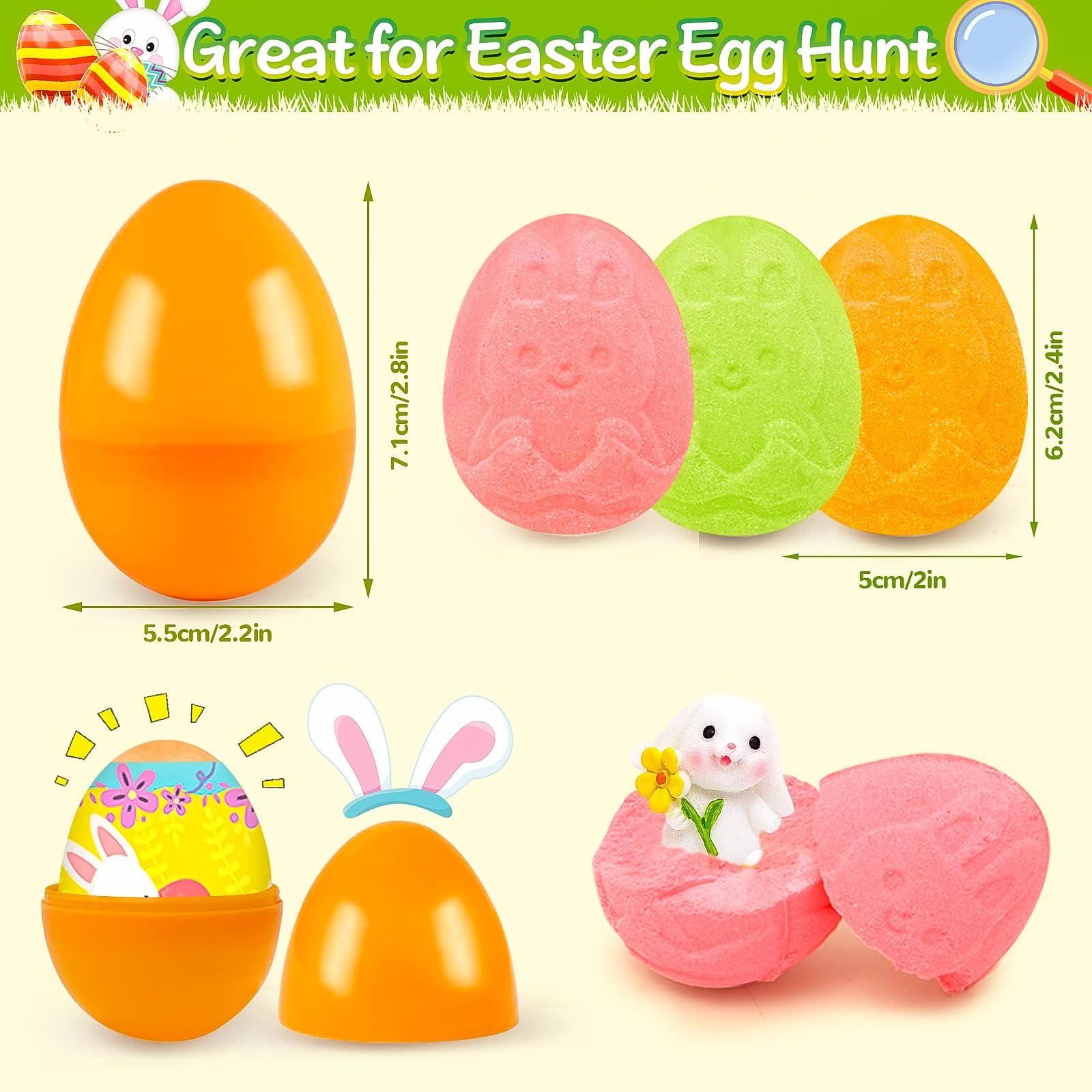 FUNCREVITY Easter Bath Bombs with Toys Inside for Kids Girls Boys Easter Basket Stuffers Handmade Fizzy Easter Eggs Balls Organic Bubble Bath Bombs for Easter Party Favor Easter Gift Set