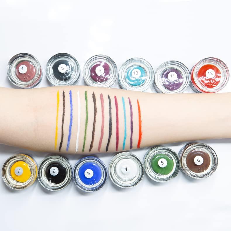 Erinde Erinde Waterproof Gel Eyeliner, Long Lasting Cream Eyeliner Gel Pot, Halloween High-Intensity Pigments Smudge-Proof Eye Liner Makeup, Water-Resistant Eyeliner with 2PCS Brushes 09# Wine Red