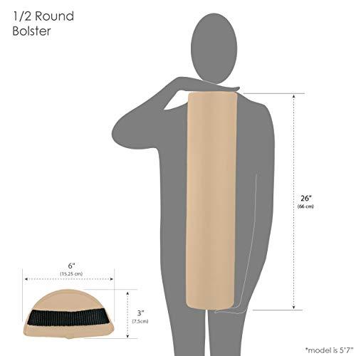 EarthLite EARTHLITE Massage Bolster Pillow Half Round Durable, Easy to clean 100% PU Upholstery incl. Strap Handle/Professional Quality CFC-FREE/Back Pain Relief, Mystic Blue