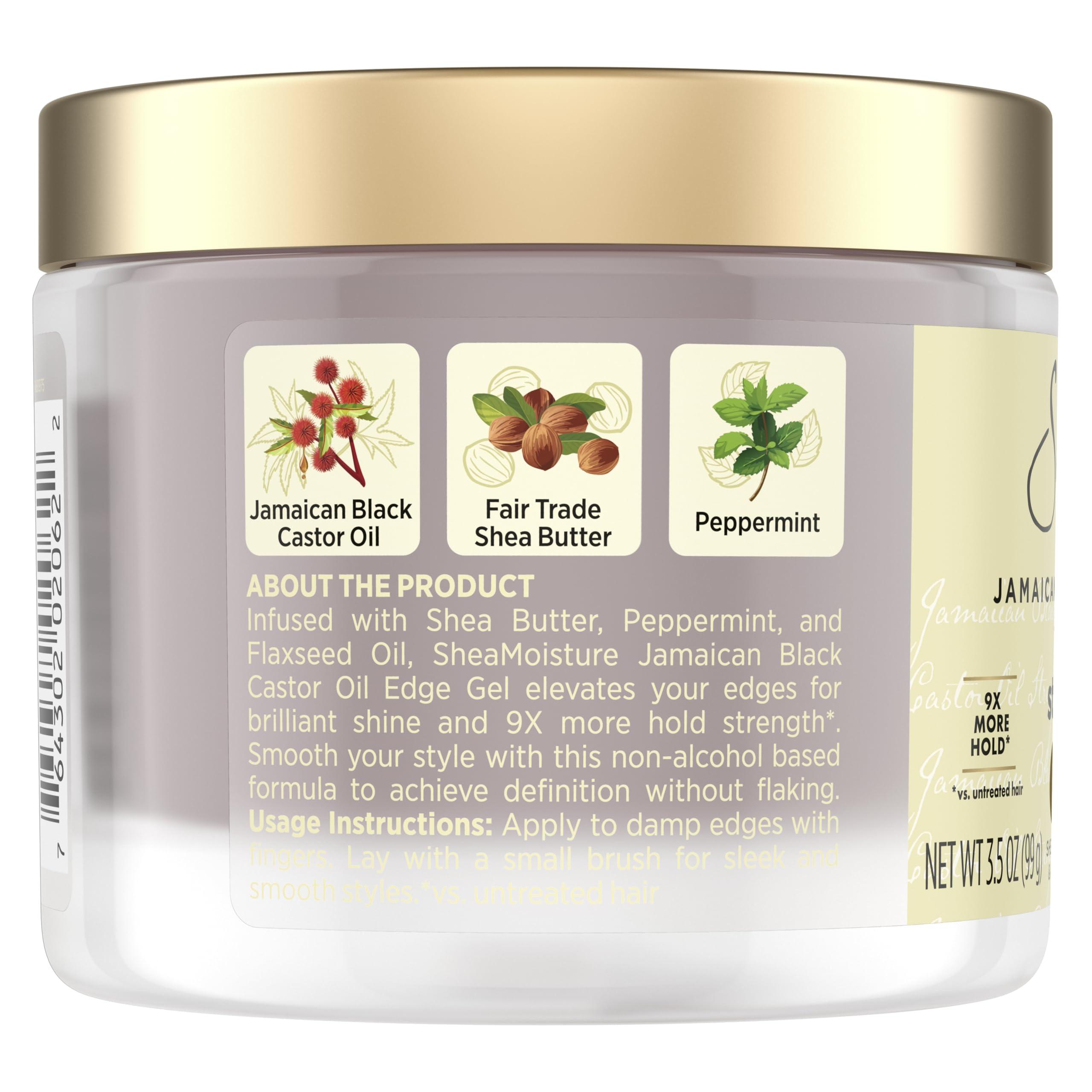 SheaMoisture SheaMoisture Styling Black Edge Control Gel For Curly Hair Jamaican Black Castor Oil and Flaxseed Paraben-Free Anti-Frizz Hair Gel 3.5 oz