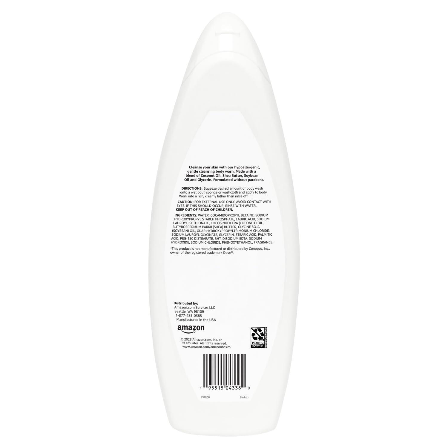 Amazon Basics Amazon Basics Body Wash for Sensitive Skin, Hypoallergenic, Unscented, 22 fl oz (Pack of 1)