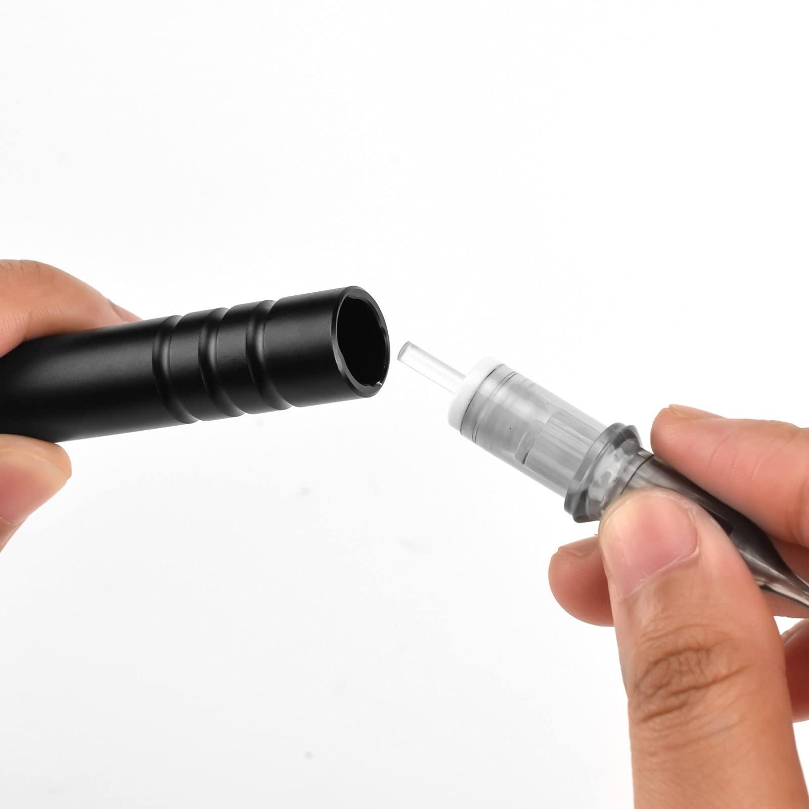 ShiningLove ShiningLove Manual Tattoo Pen Hand Tattoo Cartridge Needle Pen Black Aluminum Alloy Ink Cartridge DIY Tattoo Accessories Black