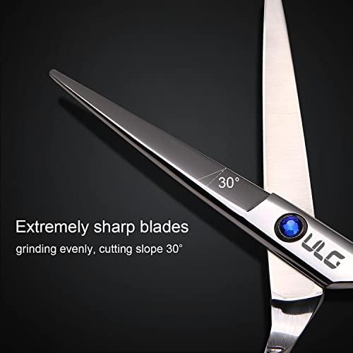 ULG Hair Cutting Scissors, ULG Professional Hair Scissors 6.5 inch Right-Hand Razor Edge Barber Scissors Salon Hair Cutting Shears Made of Japanese Stainless Steel, Hand Sharpened