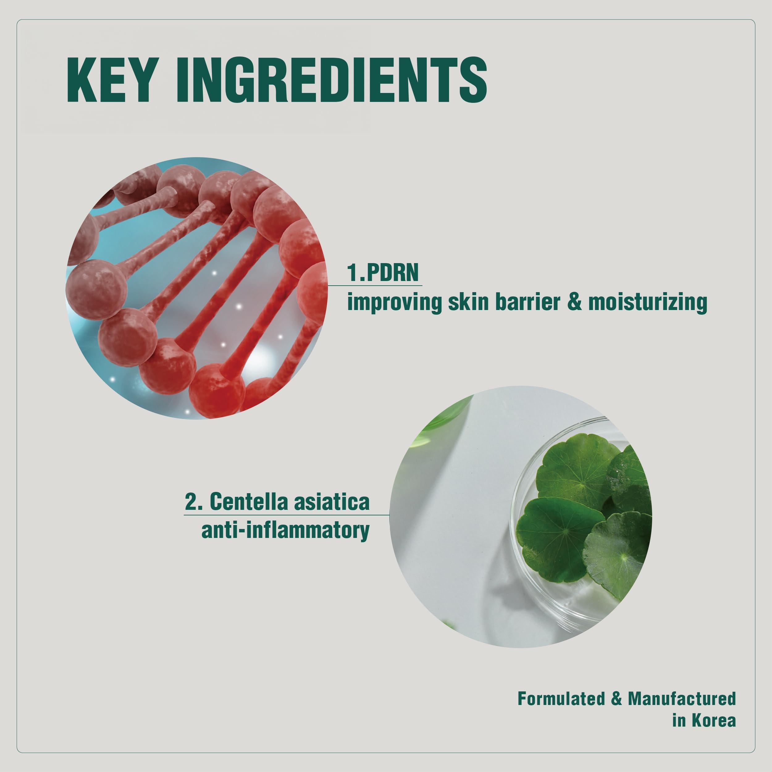 VQM VQM Phytocin Cream, Moisturizer Face Cream, Korean Moisturizer for Acne Prone Skin, Barrier Cream & Wrinkle Cream with PDRN, & Centella Asiatica, Salmon Cream, 30 mL