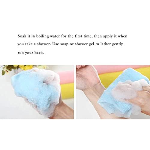 YAYA2021-SHOP Exfoliating Washcloths Exfoliating Shower Towel Body Scrubber Shower Towels Nylon Exfoliating Washcloth for Effective Exfoliation, Rinses Clean, Lightweight (Blue) Exfoliating Towel for Body