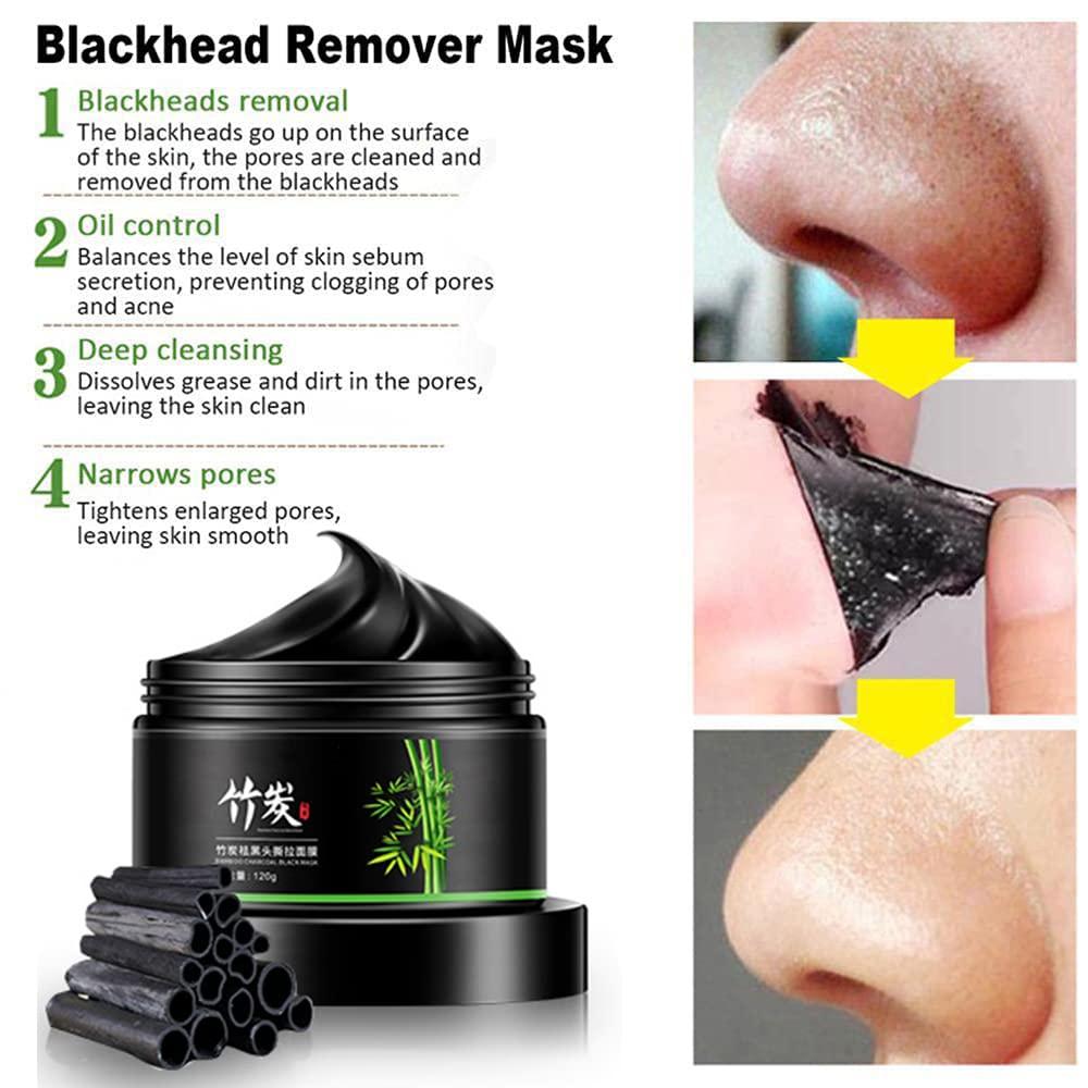 Kailisen KlsyChry Blackhead Remover Mask, Charcoal Face Mask for Black Head Remover, Blackhead Peel Off Face Mask Pore Cleaner Helps Men & Women Face Skin Care - 4.23 OZ (120g)