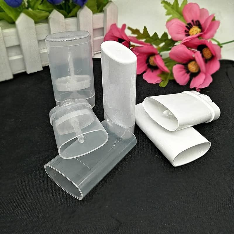 ericotry 10Pcs 15 ML Empty Plastic Oval Deodorant Containers Lip Gloss Balm Tubes for DIY