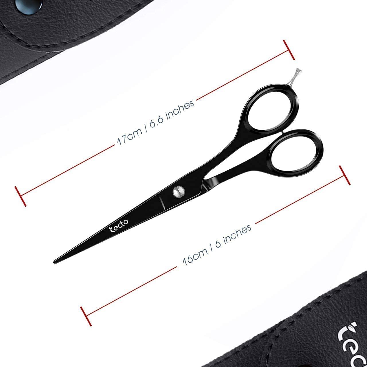 Tecto Tecto Barber Scissors, Professional 6.6 inches Stainless Steel Hair Cutting Scissors, Extra Sharp Hair Cutting Scissors For Men/Women with free leather case.