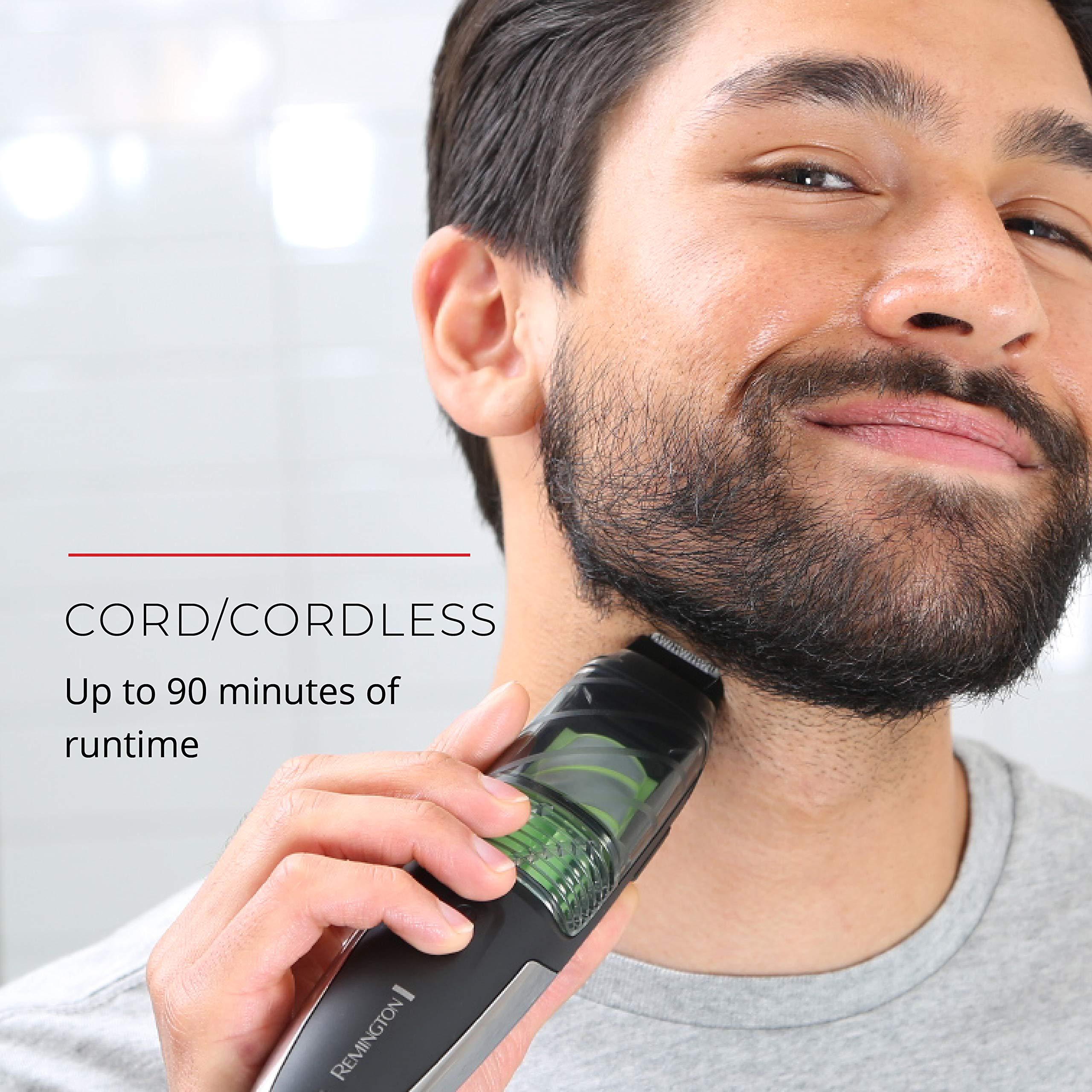 Remington Remington Vacuum Beard Trimmer,13 Length and Style Settings with Adjustable Length Comb (2-18mm),Vacuum Trimmer for Beard, Mustache, and Stubble, Rechargeable Lithium Power, Washable, Removable Blades
