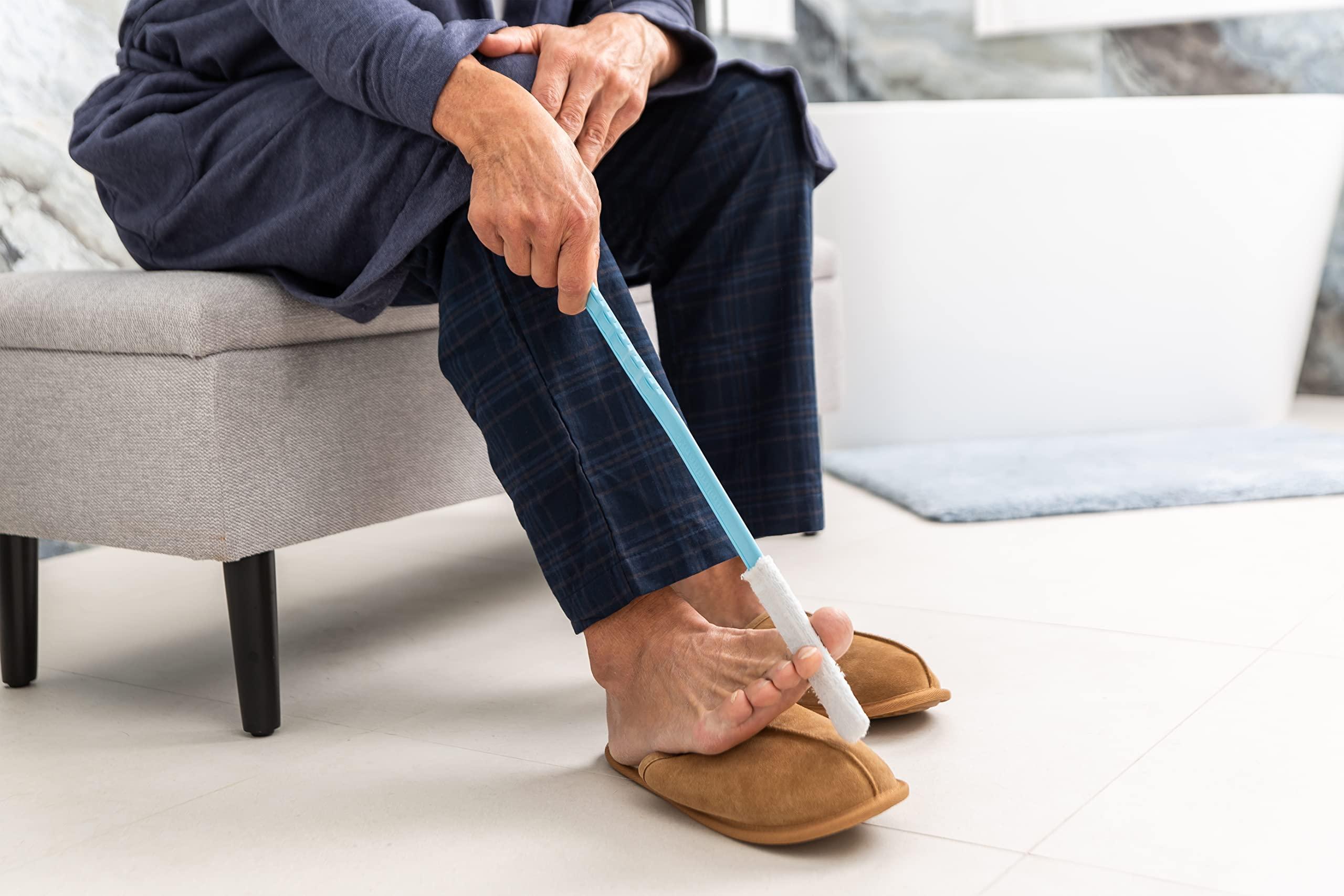 Burlingham\'s Burlingham\'s Toe and Foot Towel Brush, Reusable Drying Covers for Long 17 Handle for Cleaning Between Toes, Soft Skin Exfoliation,for Seniors, Adults, Kids (Toe Towel 6 Covers only)