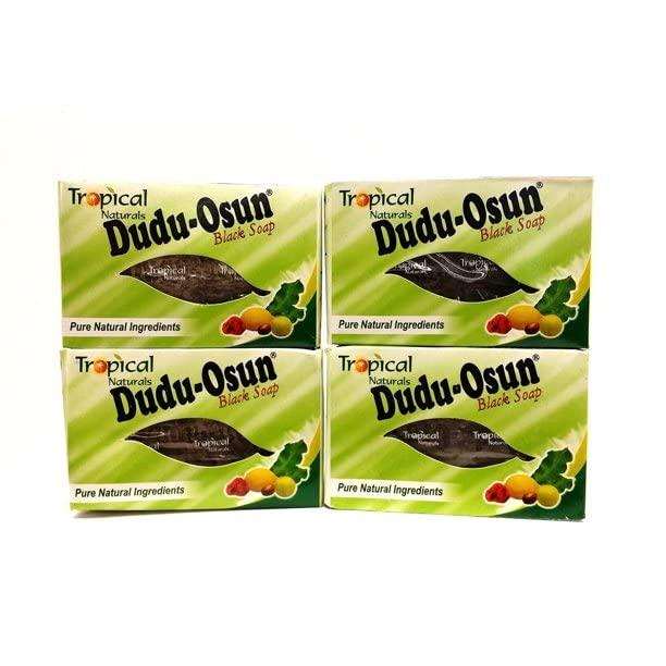Dudu-osun Dudu Osun Black Natural African Soap Exfoliate Cleanse Nourish Refresh Scrabe Your Skin with Bars Made of Pure Natural Ingredients Shea Butter And Aloe Vera (4 Packs)