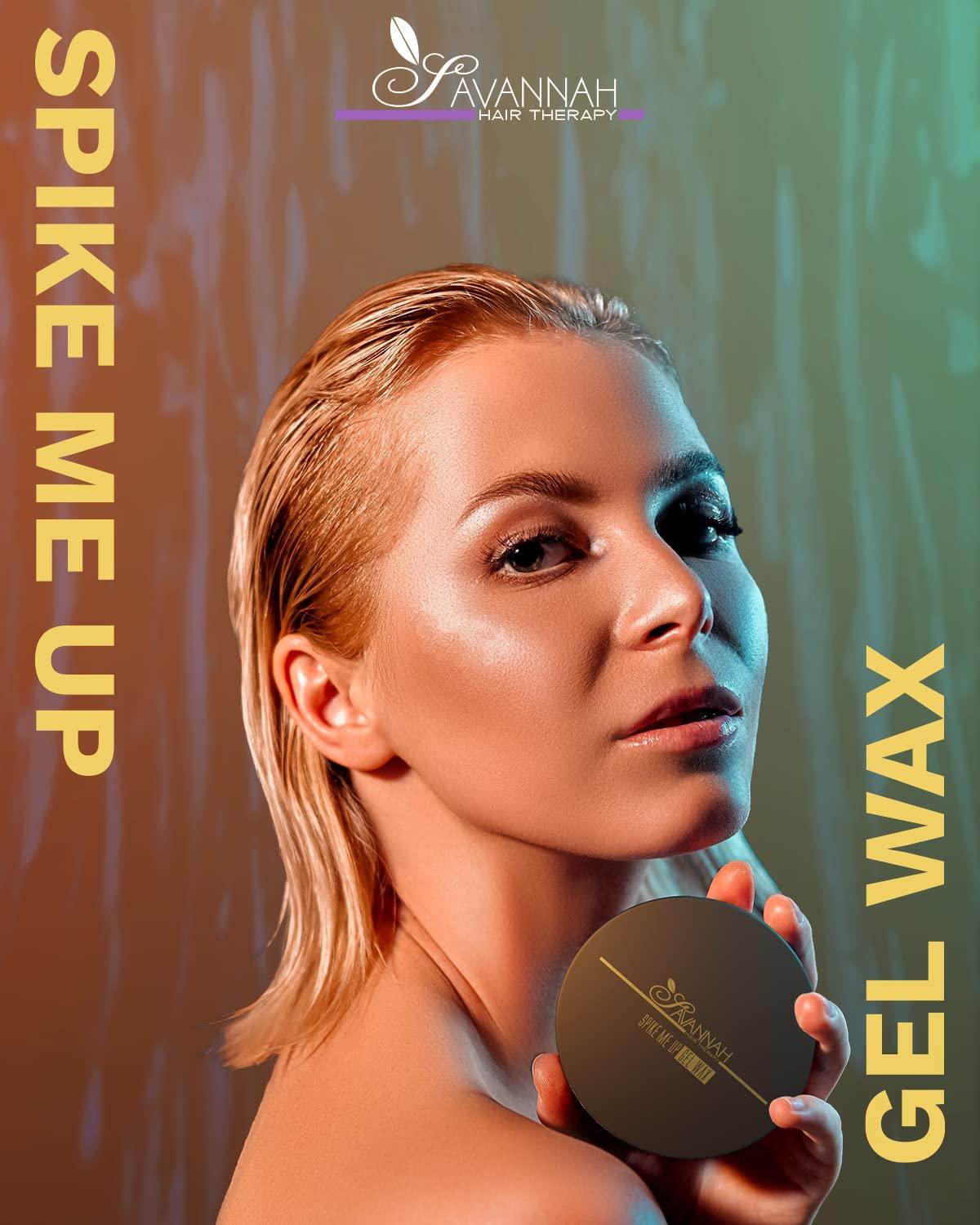 Savannah Hair Therapy Savannah Hair Therapy Spike Me Up Gel Wax, 5.07oz/150ml - Unisex Hair Styling for Curly, Wavy & Straight Hairs | Water Based, Non-Flaky, Medium/Strong Hold and Long Lasting Wax