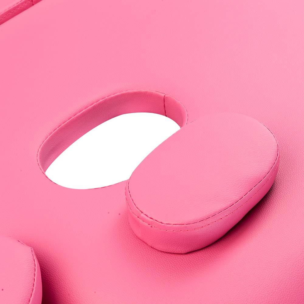 NinthAvenue Basics Massage Table Lightweight Hight Adjustable 2 Sections Folding Portable Aluminum Foot Beauty Massage Spa Bed at Home 60CM Wide Pink, (72.83 x 23.62 x 24.8) in