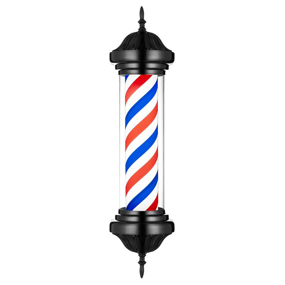 YUBAOJUN Barber Pole LED Light 30"in Hair Salon Sign Light lassic Style Hair Salon Barber Shop Open Sign,Rotating Red White Blue LED StripsWaterproof Save Energy
