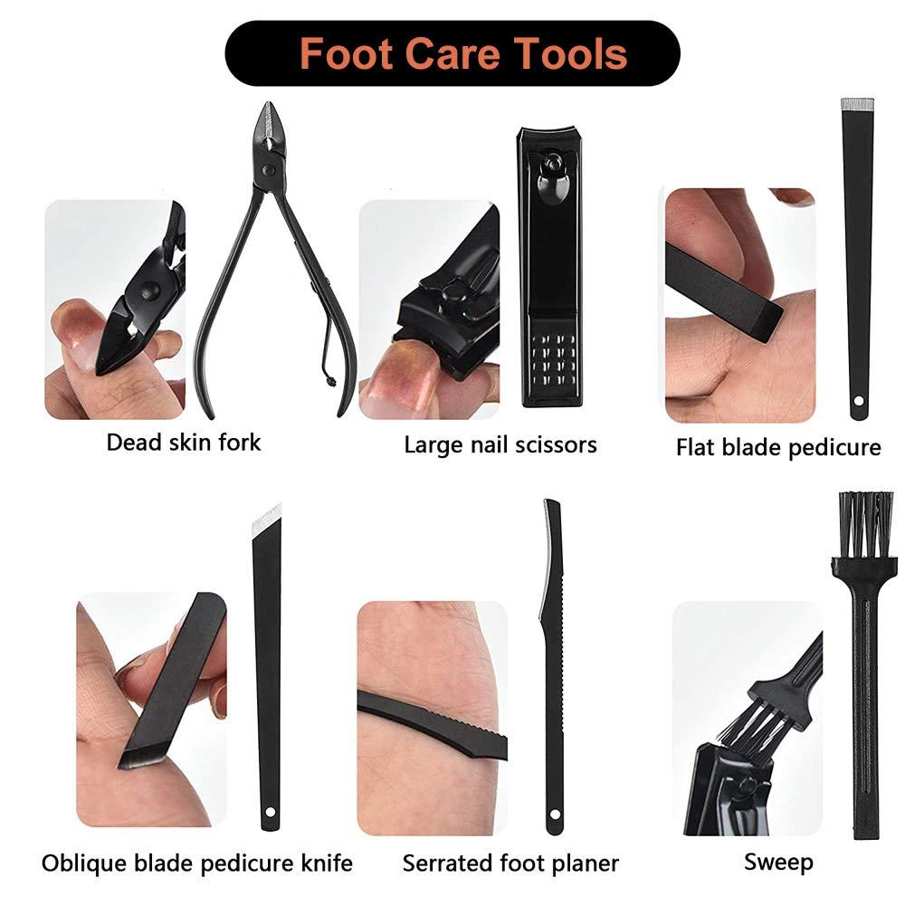 Felico Manicure Set, Pedicure Kit, Nail Clippers, 16 in 1 Professional Grooming Kit Stainless Steel, Toenail Tools with Luxurious Brown Leather Travel Case for Men Women Upgraded Version