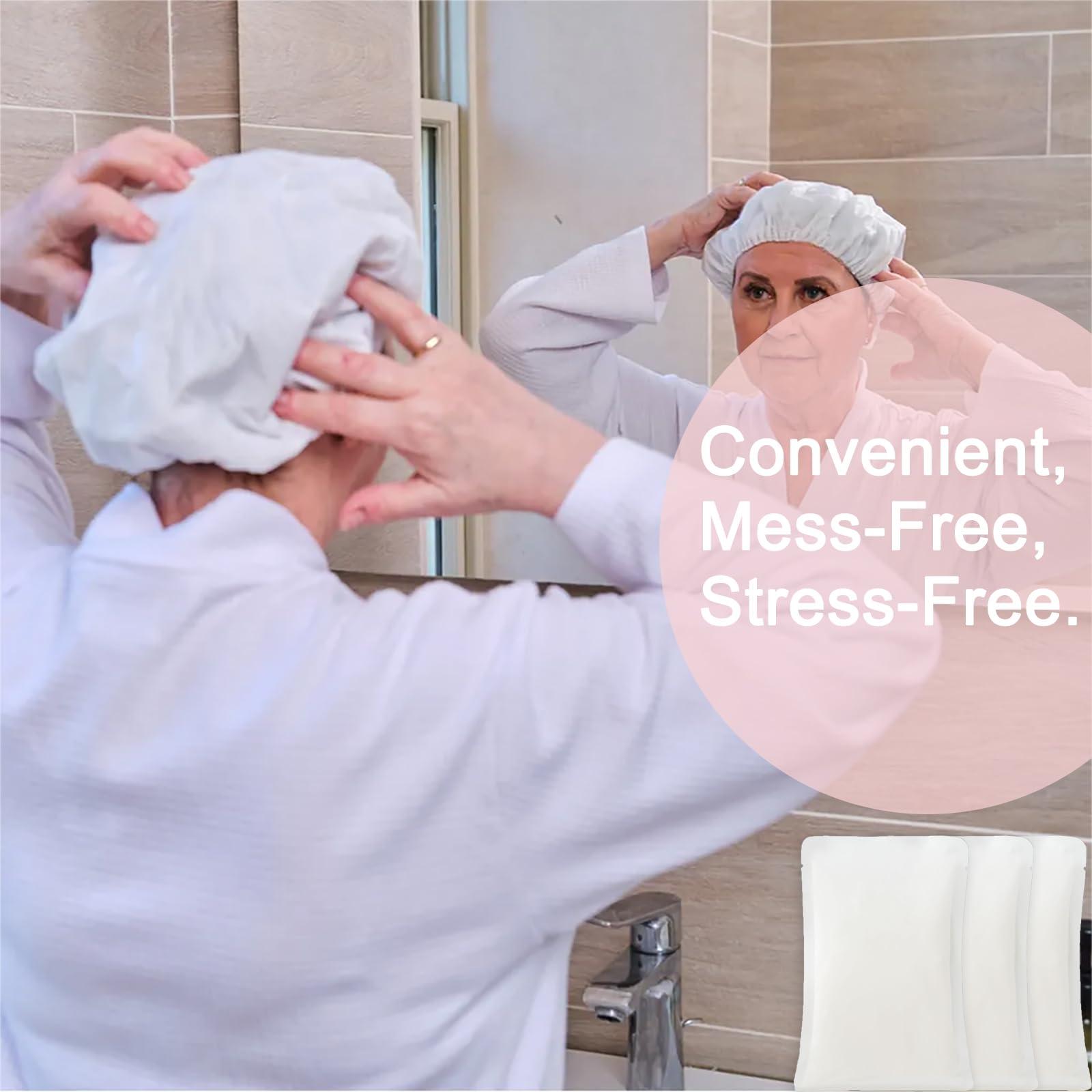 okmaba okmaba No Rinse Shampoo Caps(6-Pack), Shampoo Shower Cap No Rinse, Waterless Shampoo Caps for Elderly, Hair Washing Caps for Elderly, Dry Shampoo Caps for Bedridden Patients