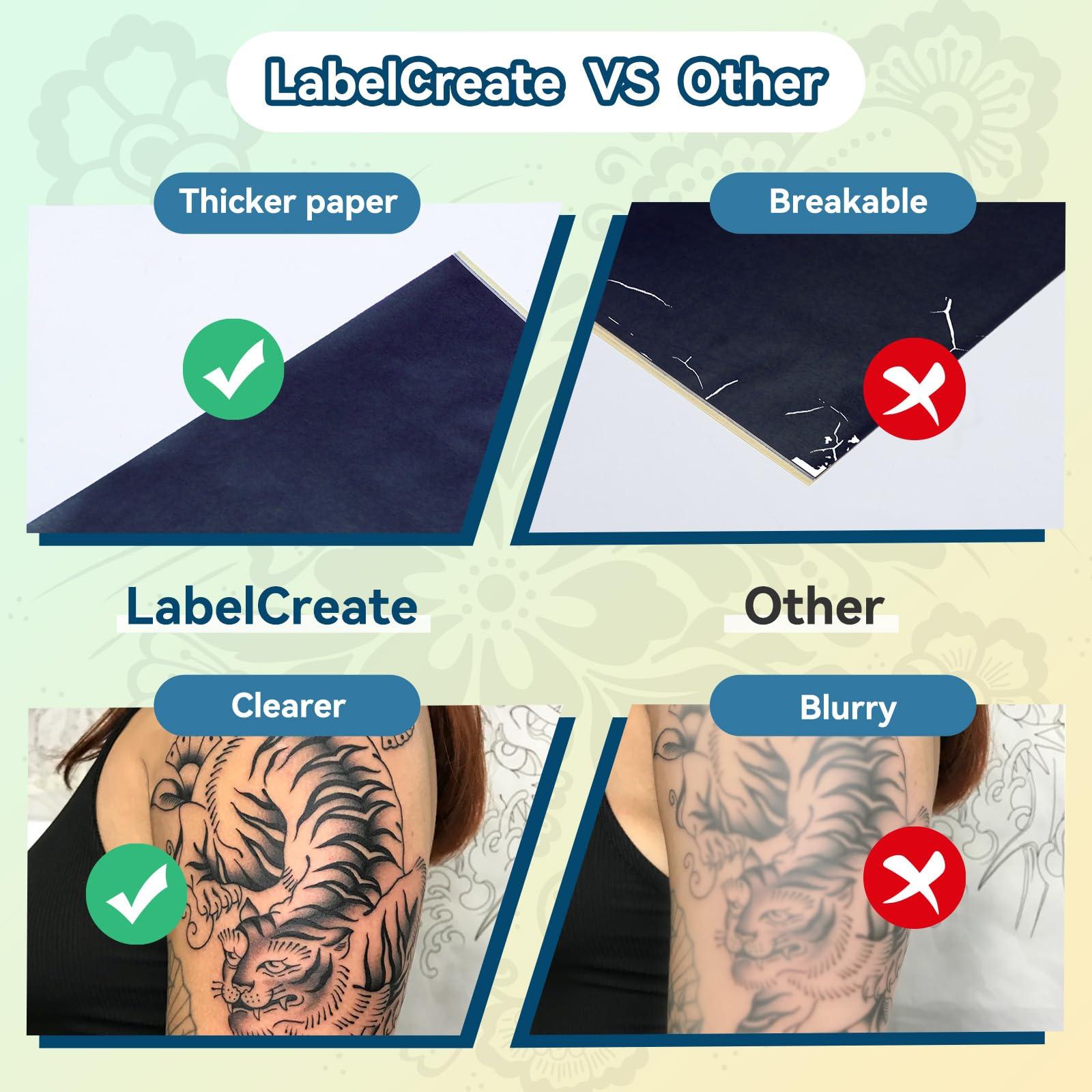 LabelCreate Tattoo Printer Machine,Wireless Tattoo Stencil Printer TP88 (Upgraded)+50 Sheets Tattoo Transfer Paper(8.27\" x 11.69\" A4 Size)