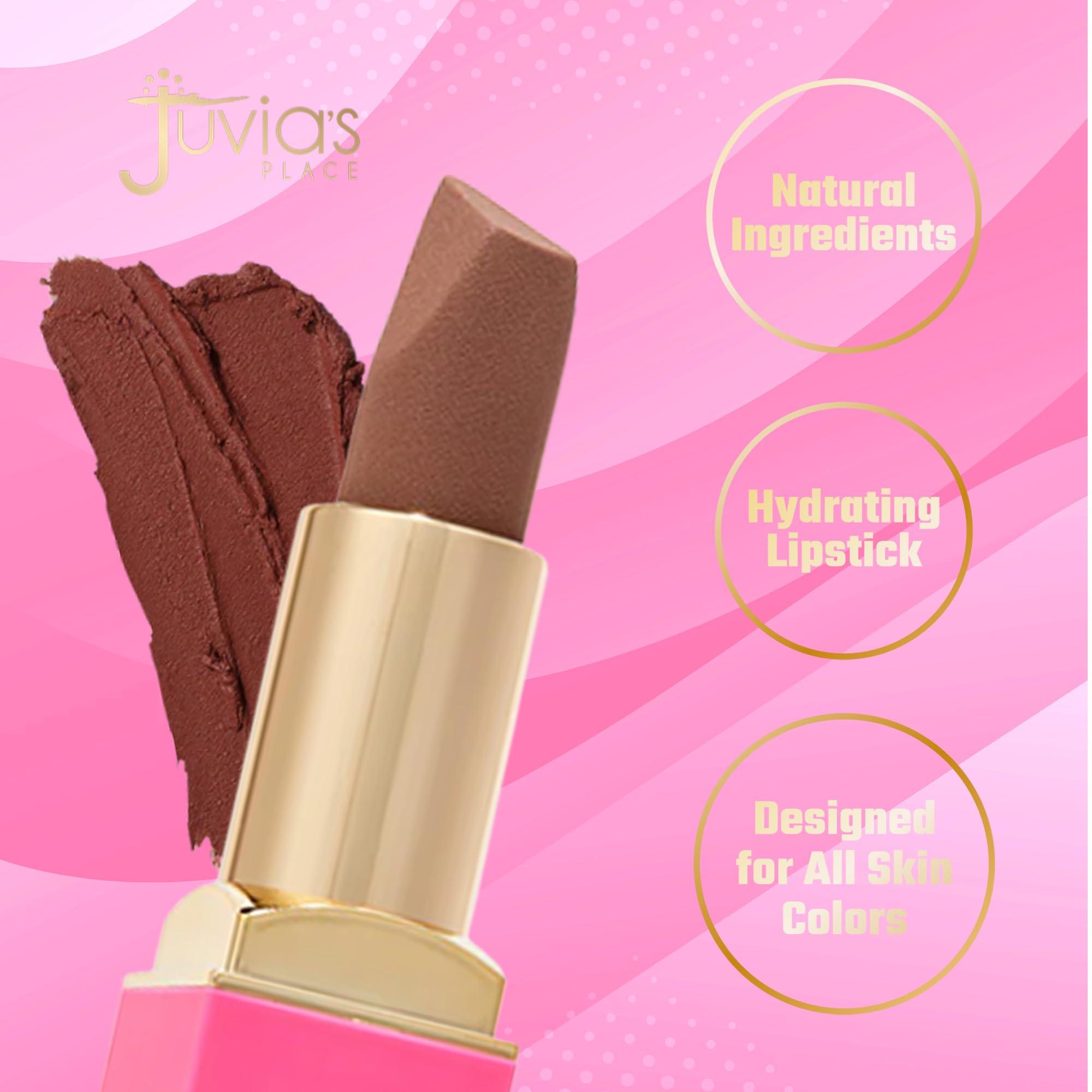 Juvia's Place Juvia\'s Place The Nude Velvety Matte Lipstick Toffee - Nude Matte Lipstick, Long-lasting Matte Lipstick, Rich-Color Lip Makeup, Creamy Lipstick with Matte Finish, Beauty & Lip Products