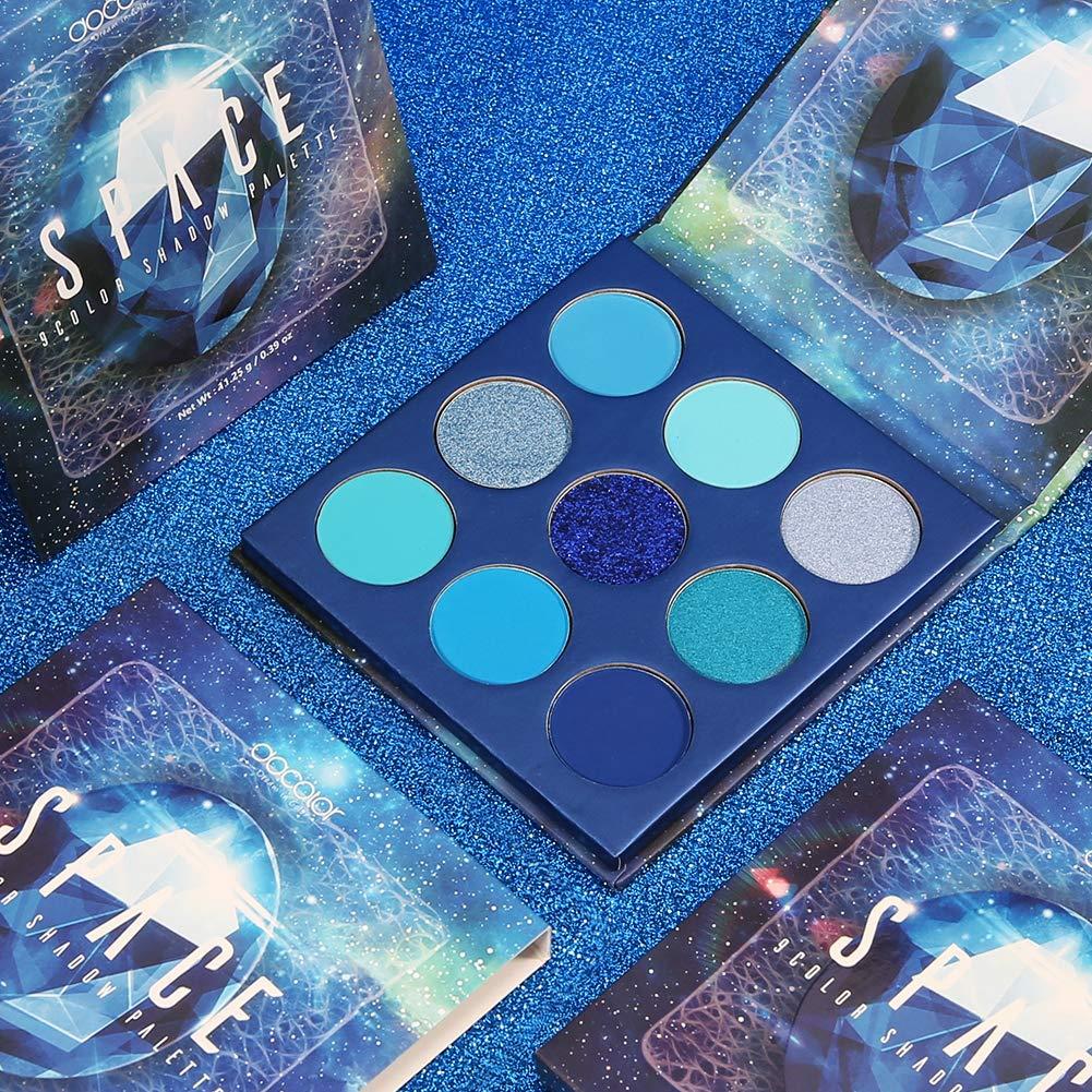docolor docolor Blue Eyeshadow Palette 9 Colors Gemstone Shadow Palette Highly Pigmented Mattes Shimmers Colourful Makeup Palette and Black Eyeliner Gel Pen Pigmented Waterproof Smudge-proof Eyeliner Pencil