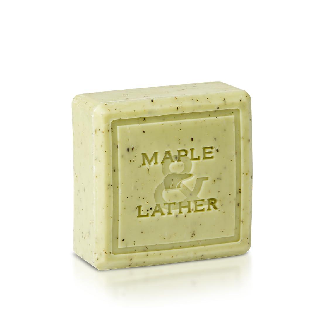 Maple and Lather Maple & Lather Triple Milled Bar Soap with Shea Butter, Lemon Verbena Scent, Long-Lasting, Exfoliating, Moisturing, Sustainably Sourced, 209g - Made in Provence, France