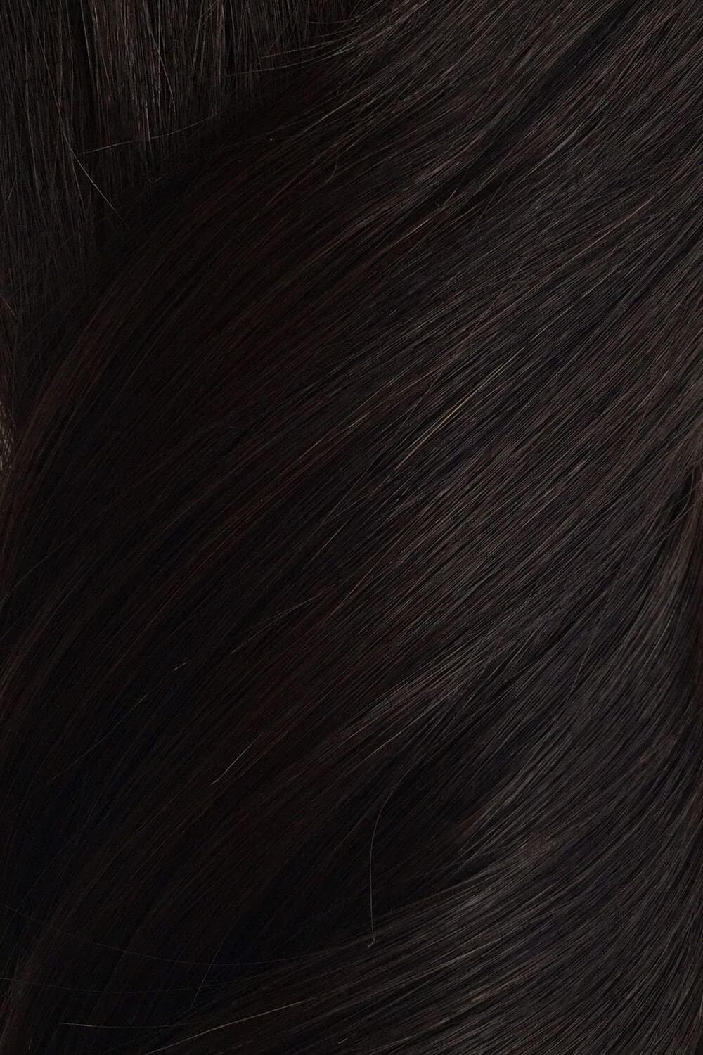 Foxy Locks Foxy Locks Brown Black - Volumizer 20" Seamless Clip In Human Hair Extensions 60g