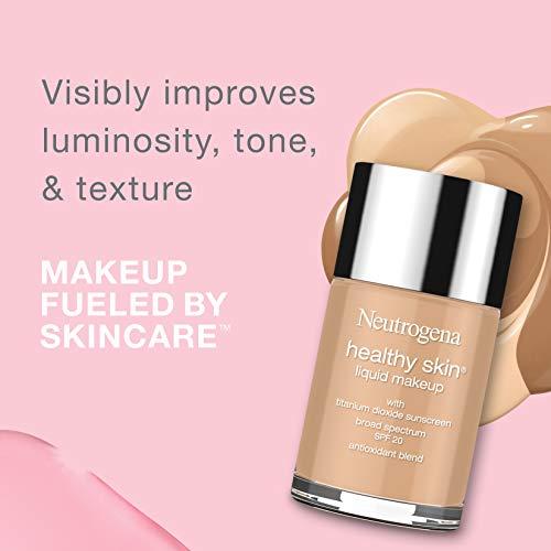Neutrogena Neutrogena Healthy Skin Liquid Makeup Foundation, Broad Spectrum SPF 20 Sunscreen, Lightweight & Flawless Coverage Foundation with Antioxidant Vitamin E & Feverfew, 90 Warm Beige, 1 fl. oz