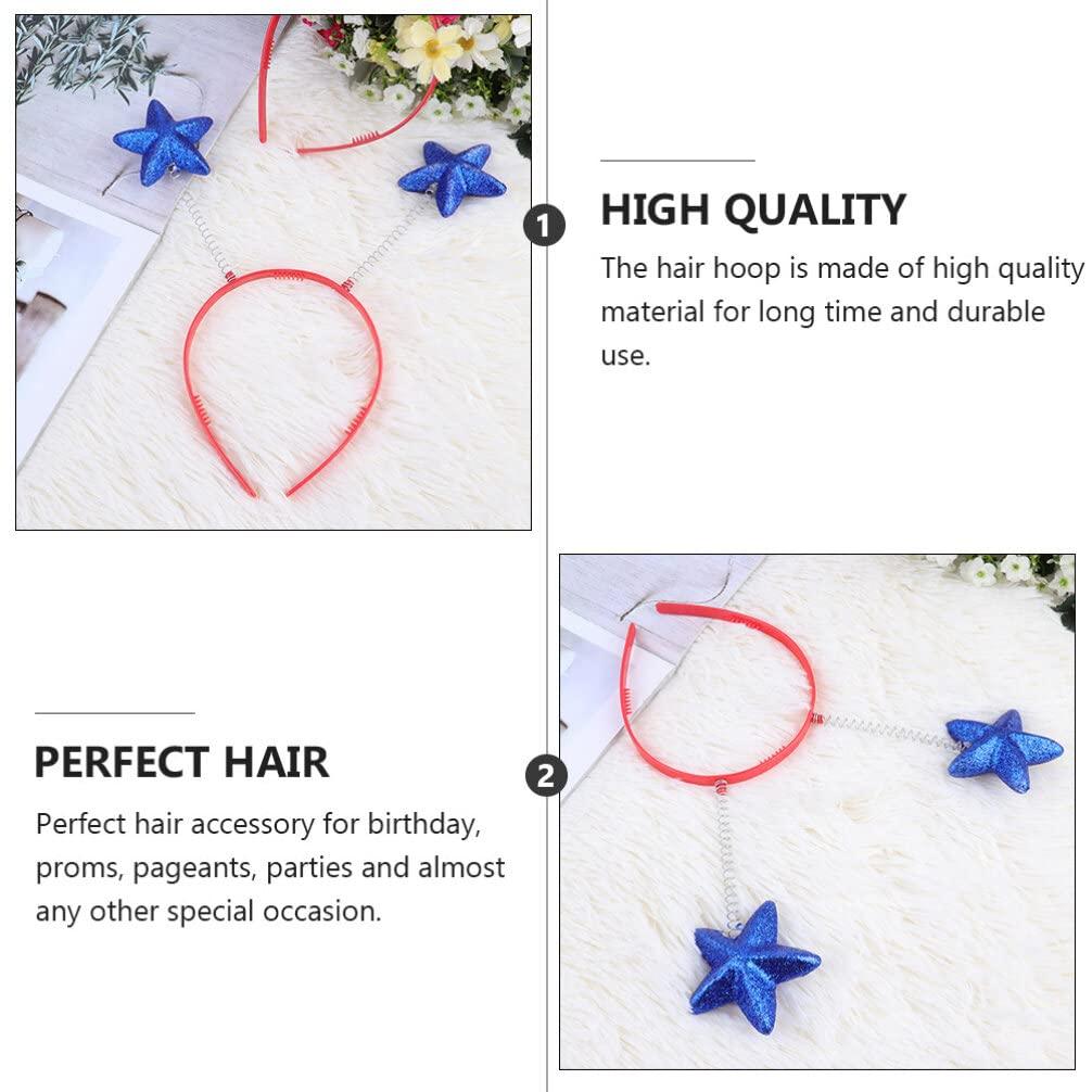 Lurrose Lurrose 8pcs Star Head Boppers Martian Headband Alien Antenna Headband Star Headband Novelty Headbands (Blue)