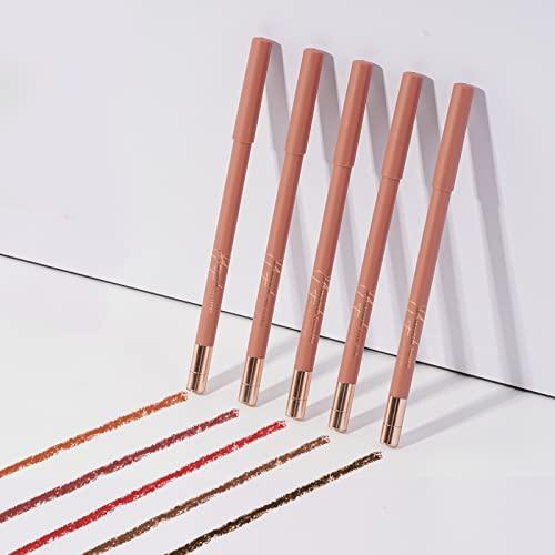 YES.EYE DO YES.EYE DO Light Brown Lip Liner Pencil, Automatic Natural Lipliner with Sharpener, Long Lasting Lip Filler Pen for Lip Contour,Waterproof, Highly Pigmented, Iconic Nude