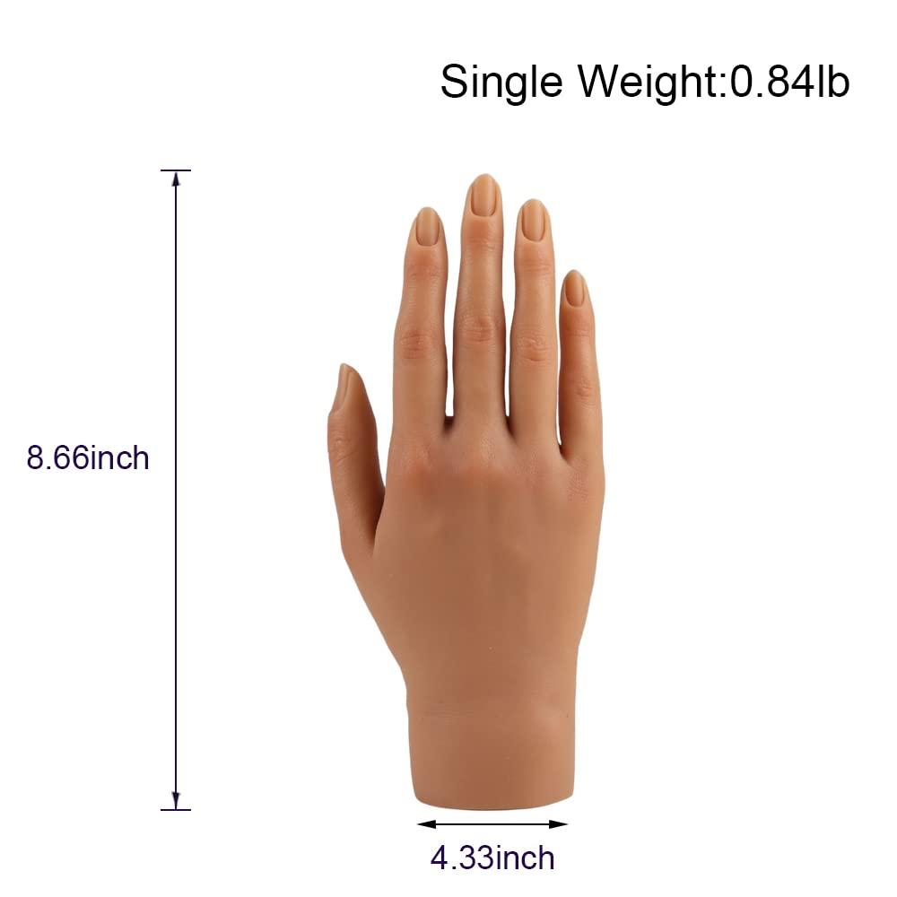 KnowU Silicone Practice Hand for Acrylic Nails,Fake Hands to Practice Fake Nails Mannequin Hand for Nails Practice and Nail Art