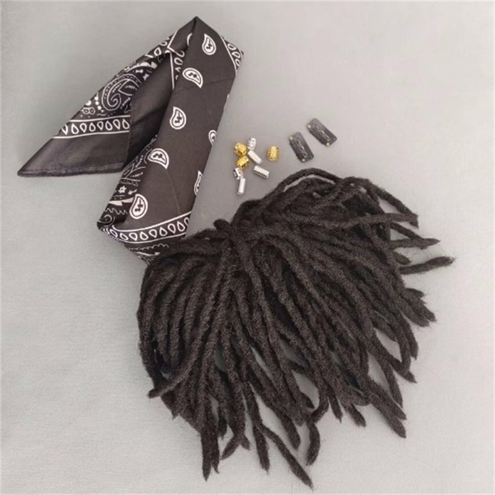 Dempiire Dempiire Human Hair Braided Wig For Black Man Wig For Men Black Hair Dirty Braid Dreadlock Wig Human Hair Wig Pieces For Men Mens Wig Acting
