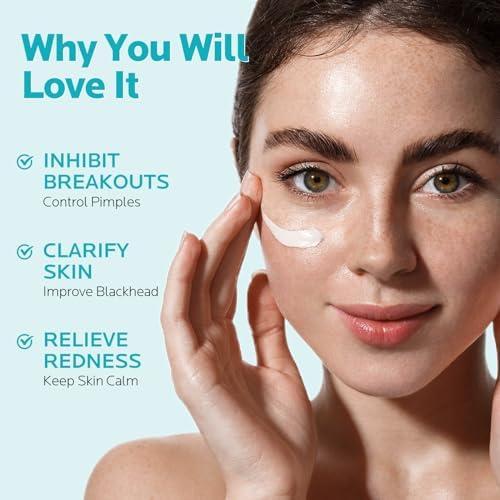 ZealSea ZealSea 10% Azelaic Acid Facial Cream - Azelaic Acid Serum with AHA for Face, Relief Pimple, Breakouts, Blackhead & Redness, Azelaic Acid Gel Clarify Skin Soothe Irritation, 0.34 Oz Travel Size