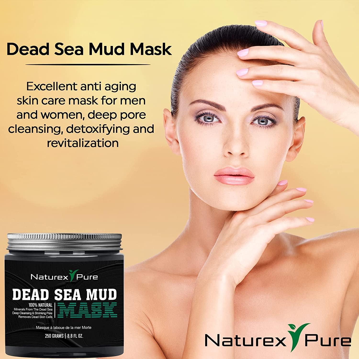Naturex Pure Naturex Pure Dead Sea Mud Mask – Luxurious Mud Masks for Women and Men – Advanced All-Natural Dead Sea Mud Mask for Blackheads, Whiteheads, Hyperpigmentation, Acne – 8.8fl oz