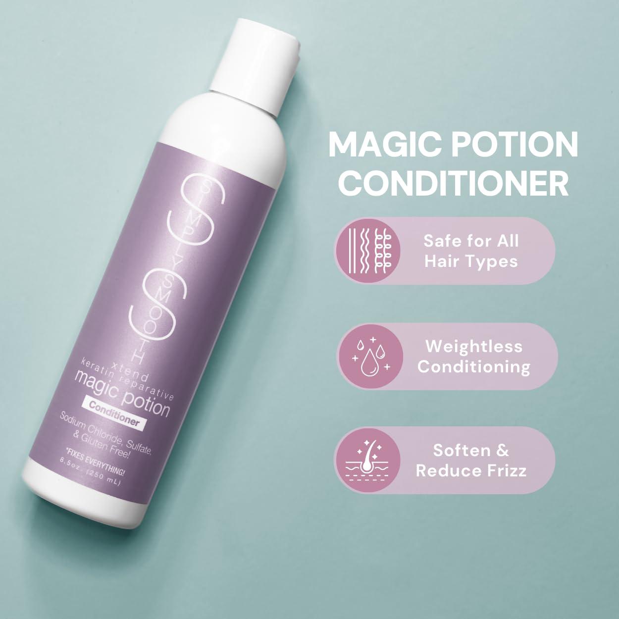 SIMPLY SMOOTH SIMPLY SMOOTH Xtend Keratin Magic Potion Conditioner - Restore & Repair Daily Conditioner for Dry, Damaged Hair, Hydrates & Softens All Hair Types 33.8 Oz