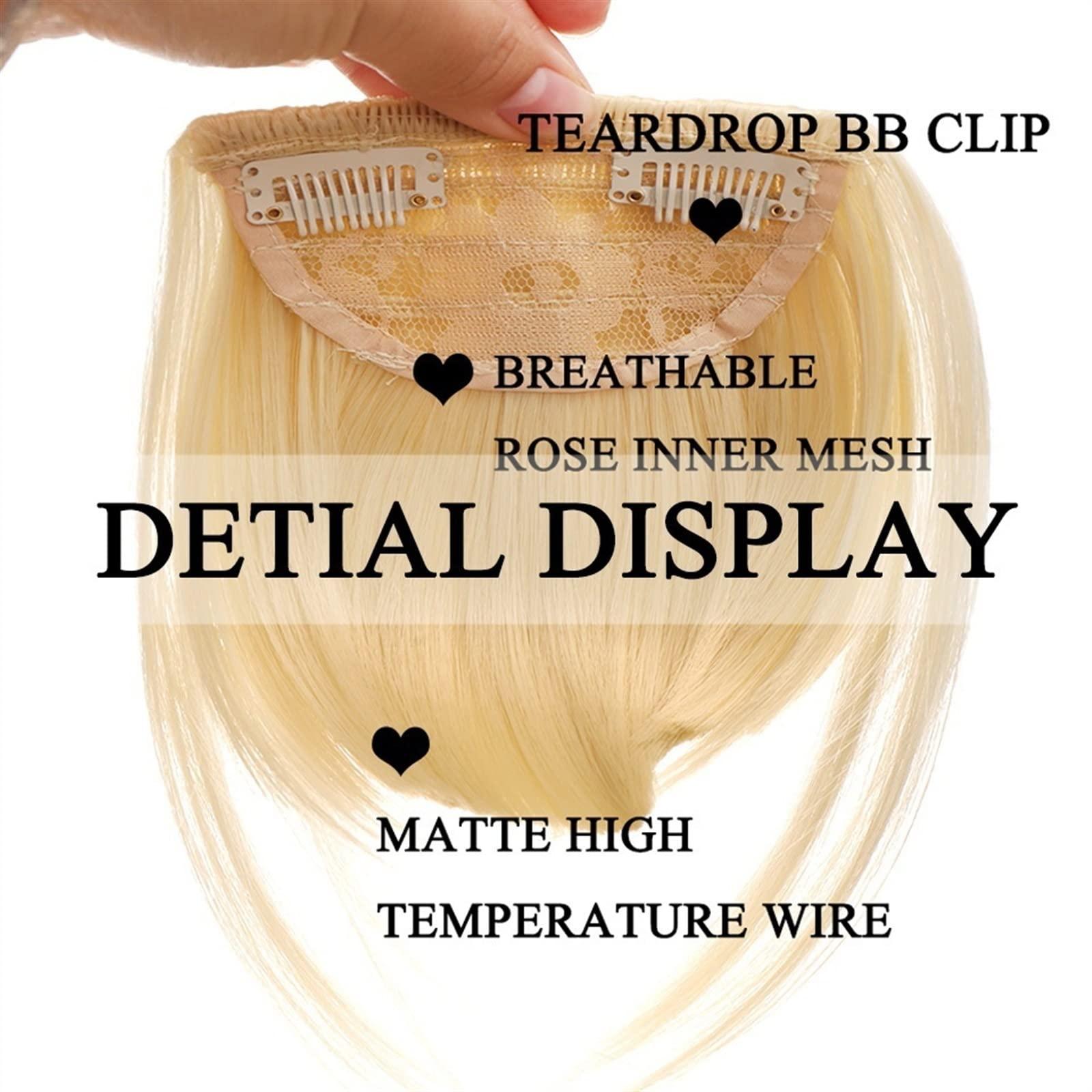 CFGH6FDF CFGH6FDF Bangs Hair Natural Straight Synthetic Blunt Bangs Hair Extensions 6\"\" Short Straight Hairpiece Front Neat Bang Clip-In Full Bangs for Women Bangs Hair Clip(SW65-106)