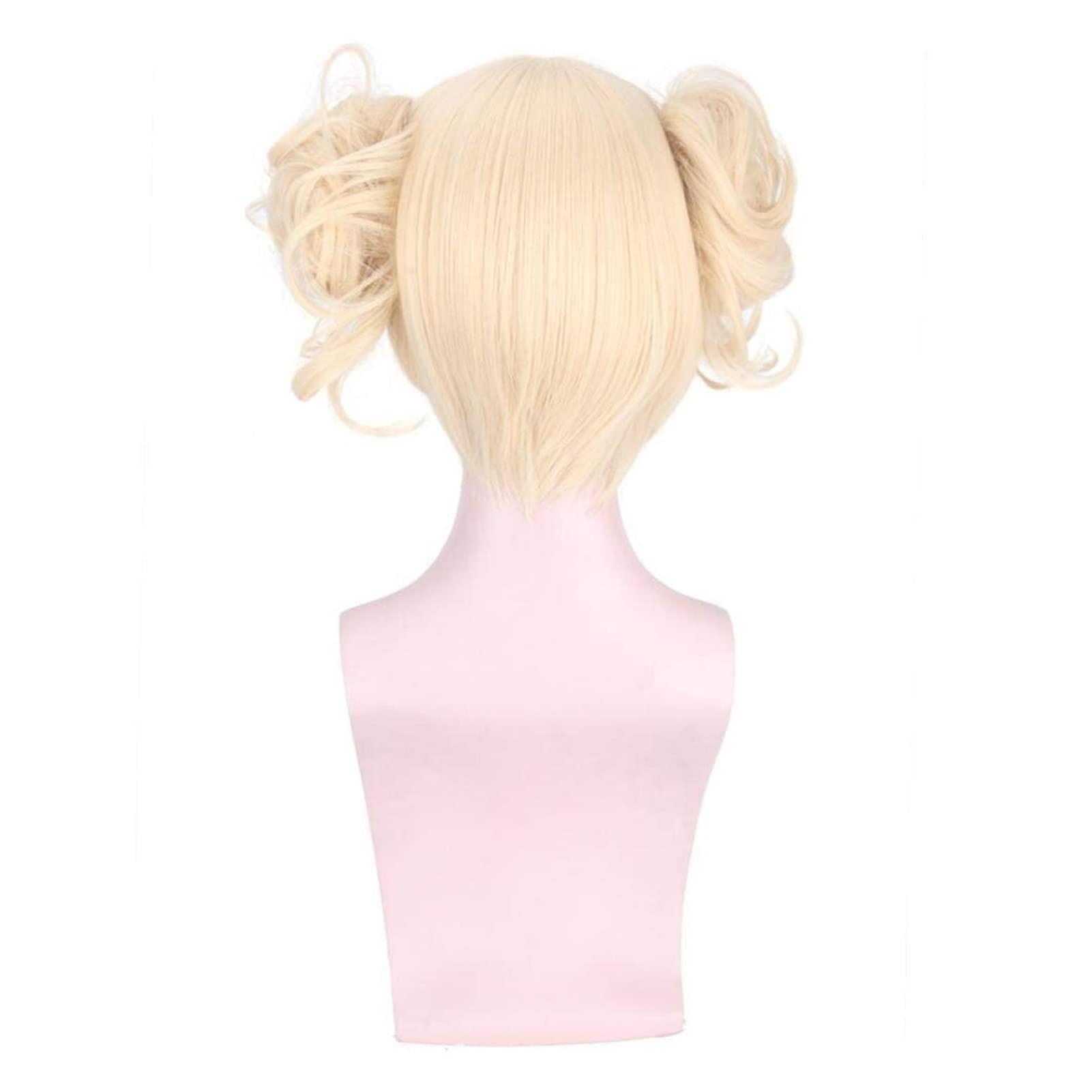 Koswiggle Koswiggle My Hero Academia Wig Cross My Body/Himiko Toga Cosplay Anime Wig Split Tiger Mouth Clip Milk Gold