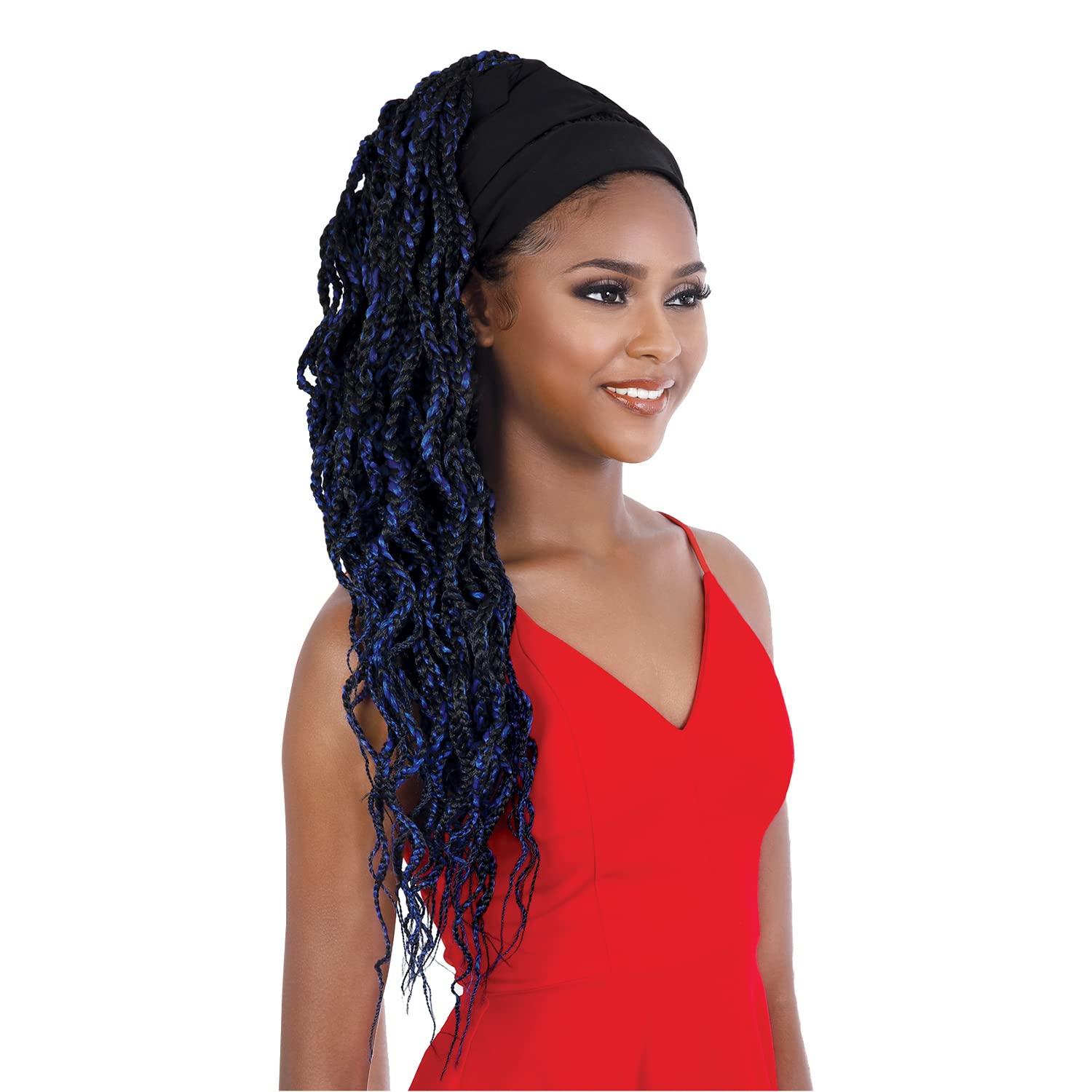Generic Seduction Quick Wrap with Headband Wig WRAP.BX36W Box Braid Wavy 36" (RAINBOW)