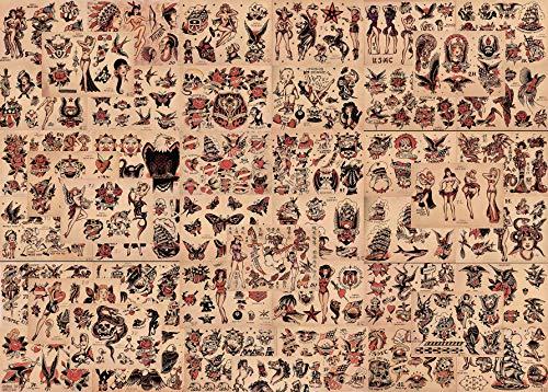 Tattoo Life Sailor Jerry Traditional Vintage Style Tattoo Flash Collection 135 Sheets 11x14" Old School, Traditional Designs
