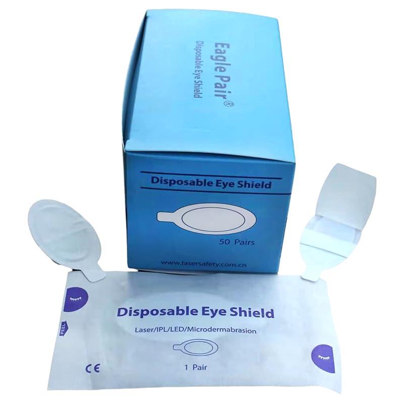 Eagle Pair Disposable Eye Shield for IPL Beauty Laser Hair Removal Cosmetology 190-11000nm Protection Eyepatch (100)