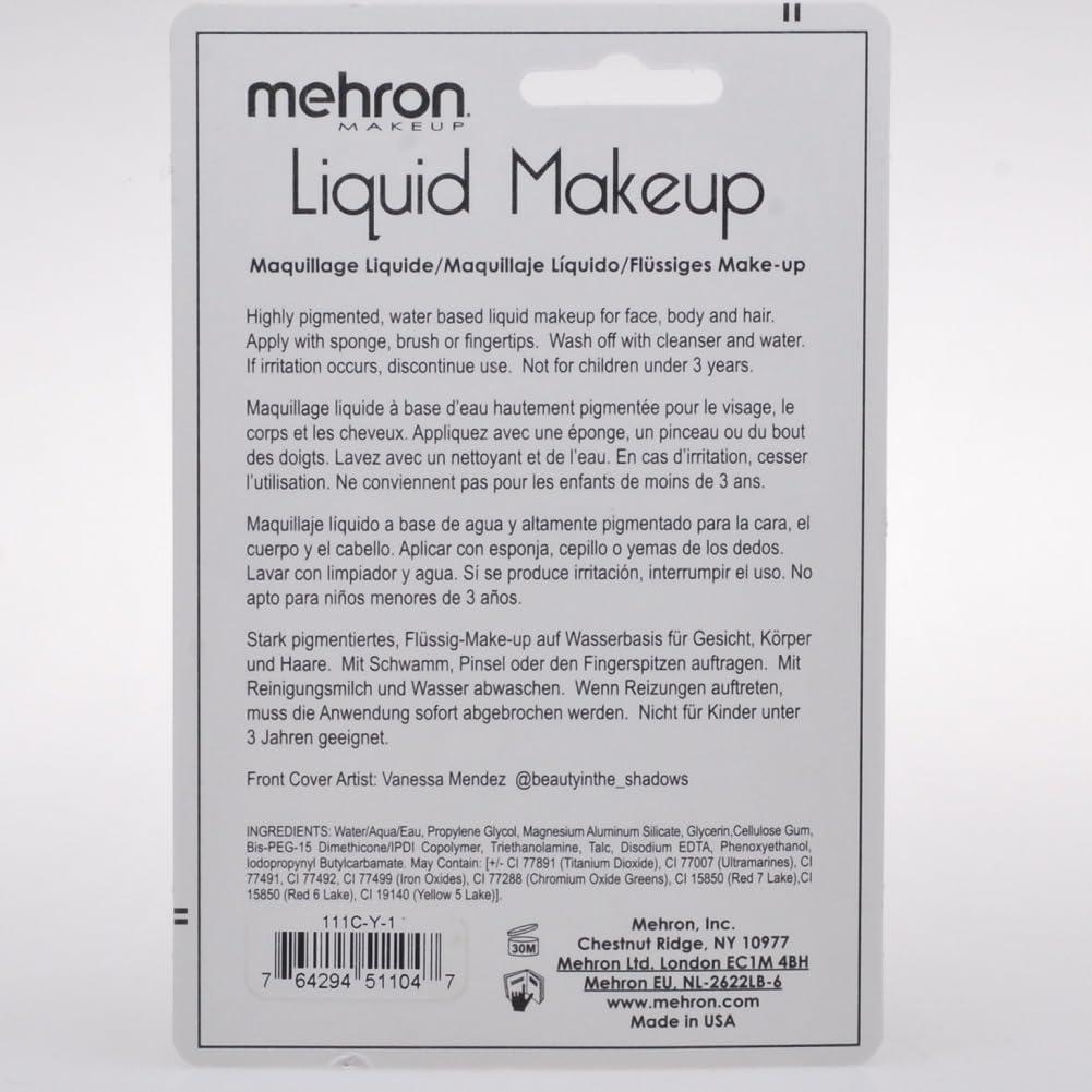 Mehron Mehron Makeup Liquid Makeup | Face Paint and Body Paint Perfect for Halloween, Cosplay I Air Brush Compatible (1 oz)